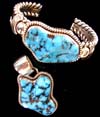 Kingman Mine Turquoise jewelry, by Artie Yellowhorse